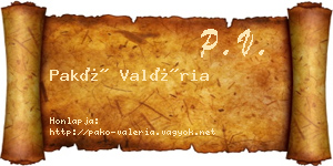 Pakó Valéria névjegykártya